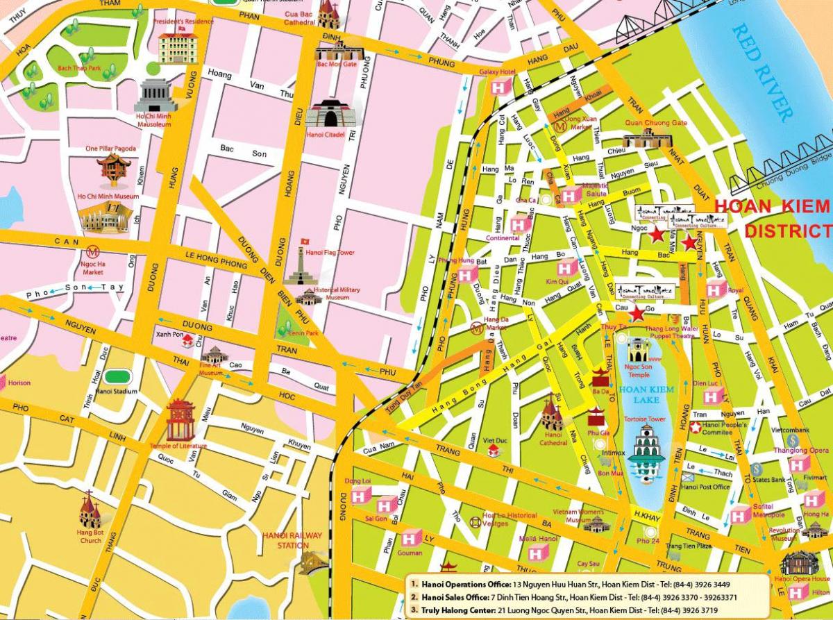 hanoi's old quarter, نقشه گردشگری