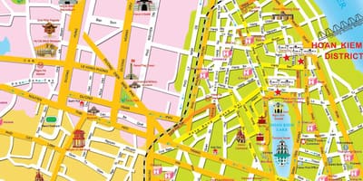 Hanoi's old quarter, نقشه گردشگری